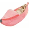 Lit Pour Chat Banane Mignon, Lit Pour Chat Banane, Lit Pour Chat Doux Pour Chien, Lit De Couchage Doux Et Chaud, Lit De Repos Rose, S -40x15x10 Cm