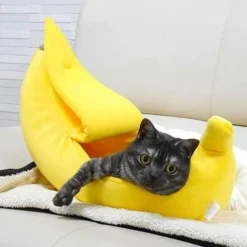 Lit Pour Chat Banane Mignon, Lit Pour Chat Banane, Lit Pour Chat Doux Pour Chien, Lit De Couchage Doux Et Chaud, Lit De Repos Rose, S -40x15x10 Cm -Amis Poils Soldes Boutique 60678039 4