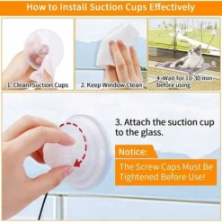 Hamac Chat, Hamac De Fenêtre Pour Chat, Lit De Siège De Fenêtre Chat Avec Ventouses à Bouton, Siège De Repos De Chat Pour Bronzer, Économiser De L'espace Facile à Installer 50 LBS De Charge -Amis Poils Soldes Boutique 61309601 4