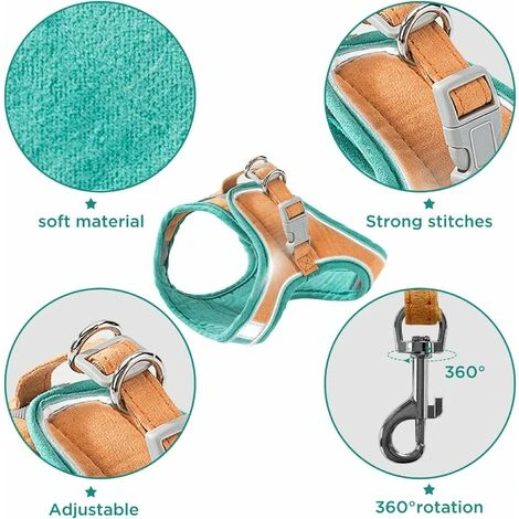 Harnais Et Laisse Pour Chat, Gilet De Marche Confortable Pour Chat Avec Laisse, Harnais De Gilet à Enfiler, Bandes Réfléchissantes Respirantes, Gilet Pour Petits Et Moyens Chats Orange Vert BF 3 Harnais Et Laisse Pour Chat, Gilet De Marche Confortable Pour Chat Avec Laisse, Harnais De Gilet à Enfiler, Bandes Réfléchissantes Respirantes, Gilet Pour Petits Et Moyens Chats Orange Vert BF – Image 3