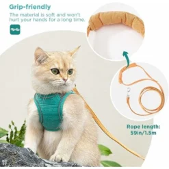 Harnais Et Laisse Pour Chat, Gilet De Marche Confortable Pour Chat Avec Laisse, Harnais De Gilet à Enfiler, Bandes Réfléchissantes Respirantes, Gilet Pour Petits Et Moyens Chats Orange Vert BF 7 Harnais Et Laisse Pour Chat, Gilet De Marche Confortable Pour Chat Avec Laisse, Harnais De Gilet à Enfiler, Bandes Réfléchissantes Respirantes, Gilet Pour Petits Et Moyens Chats Orange Vert BF -Amis Poils Soldes Boutique 64388292 4