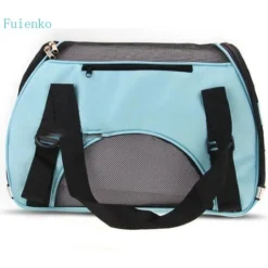 Sac De Transport Chat Chien Chaton Chiot Sac à Main Avec Bandoulière Pour Voyage En Train Bleu Taille: 43 X 20 X 29 Cm