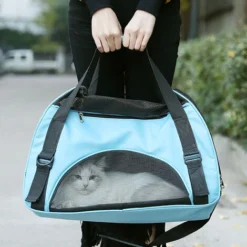 Sac De Transport Chat Chien Chaton Chiot Sac à Main Avec Bandoulière Pour Voyage En Train Bleu Taille: 43 X 20 X 29 Cm -Amis Poils Soldes Boutique 64473023 4