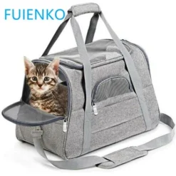 Sac De Transport Pour Animal Chien Chat - Tissu Oxford - 43x25x28cm - Gris FUIENKO