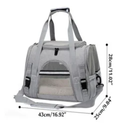 Sac De Transport Pour Animal Chien Chat - Tissu Oxford - 43x25x28cm - Gris FUIENKO -Amis Poils Soldes Boutique 64473026 3