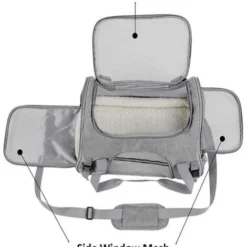 Sac De Transport Pour Animal Chien Chat - Tissu Oxford - 43x25x28cm - Gris FUIENKO -Amis Poils Soldes Boutique 64473026 4