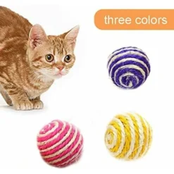 3X Balles Jouets Chats En Sisal Balles Interactifs Sonores Avec Bruits Multicolore Pour Animaux -Amis Poils Soldes Boutique 64529205 3