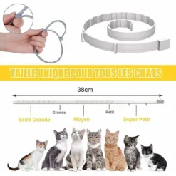 Collier Anti Puces Pour, Collier Anti-Puce, Collier Anti Puces Pour Chat, Collier Réglable Imperméable Et Naturel Anti-puces Et Anti-tiques, Convient à La Plupart Des Chat 56Vingt -Amis Poils Soldes Boutique 64935768 5