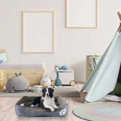 Panier Chien Lit Pour Chien Coussin Pour Chien Chat Lavable Extra-Doux Confortable Et Mignon Coussin Pour Lit De Chat Chien, Aux Chats Et Aux Petits Chiens De Taille Moyenne, Gris 56Vingt -Amis Poils Soldes Boutique 64937033 2