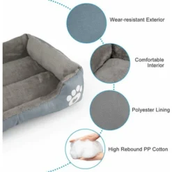 Panier Chien Lit Pour Chien Coussin Pour Chien Chat Lavable Extra-Doux Confortable Et Mignon Coussin Pour Lit De Chat Chien, Aux Chats Et Aux Petits Chiens De Taille Moyenne, Gris 56Vingt -Amis Poils Soldes Boutique 64937033 3