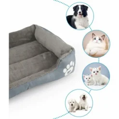 Panier Chien Lit Pour Chien Coussin Pour Chien Chat Lavable Extra-Doux Confortable Et Mignon Coussin Pour Lit De Chat Chien, Aux Chats Et Aux Petits Chiens De Taille Moyenne, Gris 56Vingt -Amis Poils Soldes Boutique 64937033 5