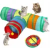 Tunnels Pour Chat Pour Chats D'intérieur Tunnel Pour Lapin 3 Voies 4 Trous Léger Et Pliable Grand Tunnel Pour Cochon D'Inde Jouets Avec Pompon
