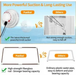 Hamac Pour Chat, Lit Hamac Pour Fenêtre De Chat Pour Grands Chats D'intérieur, étagères De Siège De Repos Pour Fenêtre Avec Bouton Robuste Et Ventouses Pouvant Supporter Jusqu'à 22,7 Kg -Amis Poils Soldes Boutique 65503250 3