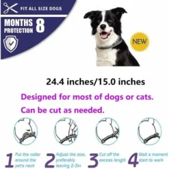 Collier Anti-puces Et Anti-tiques Pour Chiens Et Chats, Brille Dans Le Noir, Taille Imperméable Et Réglable, Protection 8 Mois, 1 Paquet (grand) -Amis Poils Soldes Boutique 65505193 5