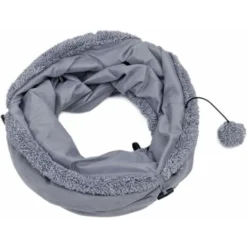 Jouet Tunnel Pour Chat En Daim, Grand Tunnel Pour Chat Pliable Avec 2 Trous Et Boule Suspendue Pour Chats Chatons Lapins Dia25 X 50cm -Amis Poils Soldes Boutique 65506207 4