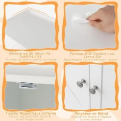 COSTWAY Meuble à Litière Pour Chat Avec Support De Rangement, Grand Espace Caché Pour Chat Avec Séparateur Amovible, Entrées Latérales, Table D'Appoint Intérieure Pour Chat 7 COSTWAY Meuble à Litière Pour Chat Avec Support De Rangement, Grand Espace Caché Pour Chat Avec Séparateur Amovible, Entrées Latérales, Table D'Appoint Intérieure Pour Chat -Amis Poils Soldes Boutique 65695388 3