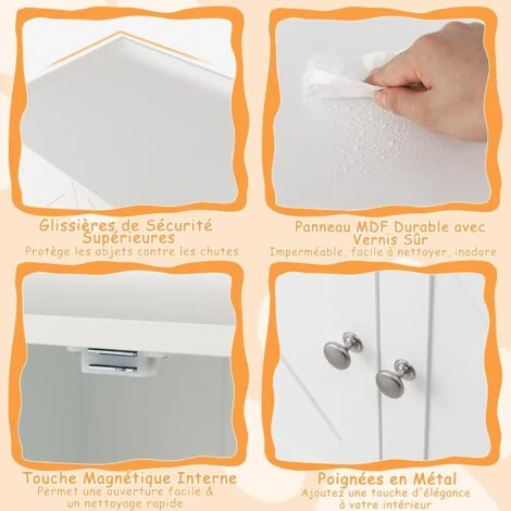 COSTWAY Meuble à Litière Pour Chat Avec Support De Rangement, Grand Espace Caché Pour Chat Avec Séparateur Amovible, Entrées Latérales, Table D'Appoint Intérieure Pour Chat 3 COSTWAY Meuble à Litière Pour Chat Avec Support De Rangement, Grand Espace Caché Pour Chat Avec Séparateur Amovible, Entrées Latérales, Table D'Appoint Intérieure Pour Chat – Image 3