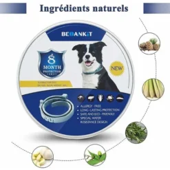 Collier Anti-puces Pour Chien, Traitement Naturel De Prévention Des Puces Et Tiques Du Chien, Taille Réglable 62 Cm, étanche BF -Amis Poils Soldes Boutique 66333581 3