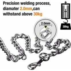 Laisse Anti-morsure Pour Chien Laisse Chien Chaîne (180cm) En Acier Laisse Métal Chien Solide Poignée En Cuir-BDD -Amis Poils Soldes Boutique 66354398 4