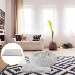 Panier Lit Douillet Pour Chat(50cm) + Couvertures(65x36cm) Gris Clair 2Pcs FUIENKO -Amis Poils Soldes Boutique 66390384 4