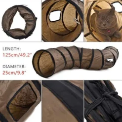 Tunnel Pour Chat,Jouet De Chat Tunnel Évolutif Pilable Tube Chatons Marron 25x120 Cm FUIENKO -Amis Poils Soldes Boutique 66390412 3