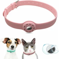 Airtag Porte-collier Pour Chien Airtag Collier Pour Chat Avec 1 Film De Protection HD Colliers De Chien En Silicone Souple De 9 à 19,5 Pouces Pour Apple Airtag Sur Les Chats Petits Chiens Chiots