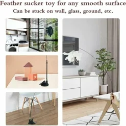 Jouets à Plumes Pour Chats Avec Cloche Et Ventouse,Interactif Chatons Baguette Teaser Canne A Peche Pour D'intérieur Cisea -Amis Poils Soldes Boutique 67416818 4