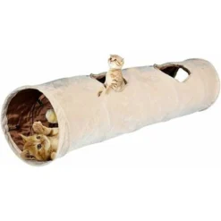 Tunnel Pour Chat Avec 2 Trous Doux Et Pliable En Daim, Tubes Et Tunnels Pour Animaux Chats Chatons Lapins, D25x120cm