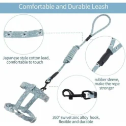 Harnais Chat Réglable Harnais Laisse (Bleu-Vert S) Pour Chat Petit Chien En Nylon Avec Laisse Résistant à La Sécurité Harnais Veste Pour Chiot Chaton Des Petits Animaux De Compagnie -Amis Poils Soldes Boutique 67475435 3