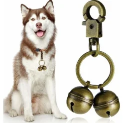 Paire Extra Forte De Cloches Pour Chat Et Chien Cloches En Laiton Durables Pour Animaux De Compagnie Collier Pendentif à Breloque Cloches Avec Fermoir Pivotant Pet Tracker