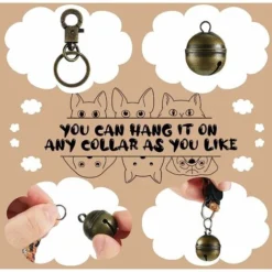 Paire Extra Forte De Cloches Pour Chat Et Chien Cloches En Laiton Durables Pour Animaux De Compagnie Collier Pendentif à Breloque Cloches Avec Fermoir Pivotant Pet Tracker -Amis Poils Soldes Boutique 67637515 3