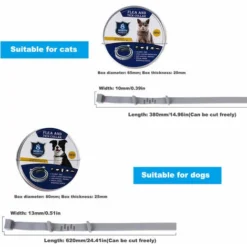 Gris, Chat-Boîte En Aluminium Modèle Chat Et Chien Collier Répulsif Insectes Réglable Collier Insecte En Plus De L'Anneau Anti Puce HANBING -Amis Poils Soldes Boutique 68324220 3