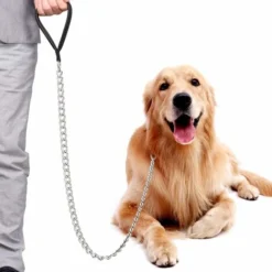 GP Laisse Anti-morsure Pour Chien Laisse Chien Chaîne (180cm) En Acier Laisse Métal Chien Solide Poignée En Cuir -Amis Poils Soldes Boutique 69013633 5
