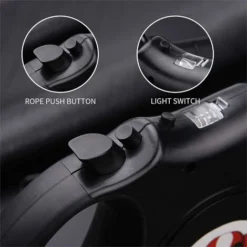 GP Laisse Rétractable, Laisse Enrouleur Pour Chien, Laisse Chien Rétractable Avec Lumière, Laisses Rétractables Pour Chien 5 M Noir Taille, Un Boutton S'arrêter Bloquer, Laisse Rétractable Chat. -Amis Poils Soldes Boutique 69013792 3
