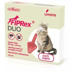Fiprex Duo 1 Pipette Spot-on Contre Les Puces, Tiques, Poux Et Acariens Pour Chats Et Furets