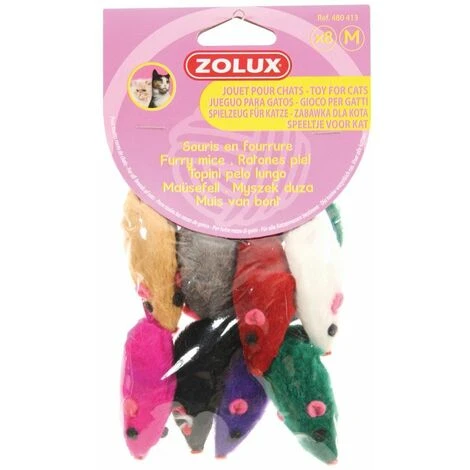 Zolux Jouet Chat Souris Fourr.mm X8 2 Zolux Jouet Chat Souris Fourr.mm X8 – Image 2