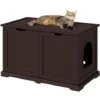 Yaheetech Meuble Litiere Pour Chat Maison De Toilette Chat En Bois 95 × 53,5 × 57,5 Cm 1 Panneau Amovible 9 Trous D'Aération Grand Espace En Haut Couleur Expresso
