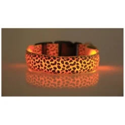 GP LED Dog Night Anti-Perdu Pet Flash Collier Teddy Petit Moyen Chien Chat Collier De Chien S Taille Largeur 2.5cm Court 35cm Longueur 43cm Rétractable Portée 8cm Batterie Orange