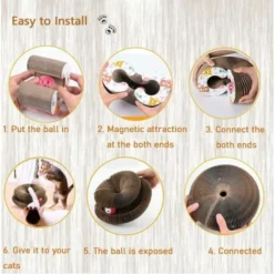 GP Griffoir Chats Avec Boule De Jouet, Magic Organ Cat Scratching Board, Grattoir Pour Chat Pliable Magique, Planche à Gratter Avec Herbe à Chat, Chat à Gratter En Carton -Amis Poils Soldes Boutique 70543619 3