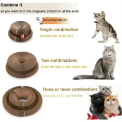 GP Griffoir Chats Avec Boule De Jouet, Magic Organ Cat Scratching Board, Grattoir Pour Chat Pliable Magique, Planche à Gratter Avec Herbe à Chat, Chat à Gratter En Carton -Amis Poils Soldes Boutique 70543619 4