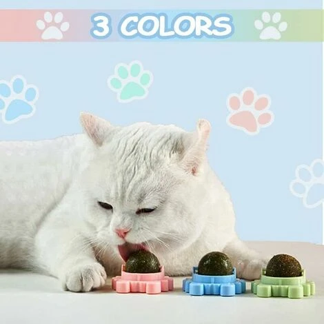 GP 6 Boules D'herbe à Chat, Collations Murales Rotatives à 360 ° Pour Chats, Jouets Comestibles Pour Chats, Catnip Balls, Utilisés Pour Chats Se Nettoient Les Dents Et Attirent Les Chats 4 GP 6 Boules D'herbe à Chat, Collations Murales Rotatives à 360 ° Pour Chats, Jouets Comestibles Pour Chats, Catnip Balls, Utilisés Pour Chats Se Nettoient Les Dents Et Attirent Les Chats – Image 4