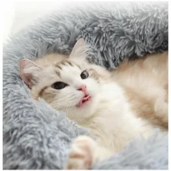 Chenil Niche Ronde Niche Longue Fourrure Niche Couchage Profond Hiver Chat Chien Niche Niche Universelle Niche Peluche Gris Foncé Taille XS Diamètre 30cm -Amis Poils Soldes Boutique 71197185 4