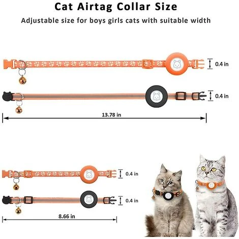 GP Collier Pour Chat Air Tag 2 Pièces, Réglable, Réfléchissant, Avec Boucle De Sécurité Détachable Et Cloche Noire 5 GP Collier Pour Chat Air Tag 2 Pièces, Réglable, Réfléchissant, Avec Boucle De Sécurité Détachable Et Cloche Noire – Image 5