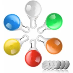 Pendentif Lumineux Chien,LED Lampe Pour Chien,6PCS Lumières De Sécurité Colorées Pour Chien Chat Pour Porte-clés Cyclisme Course Randonnée,Pendentif LED Étanche