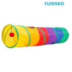 Tunnel Pour Chat，Tunnel Interactif Pour Chat D'intérieur ，Pliable (Style S - Arc-en-ciel)