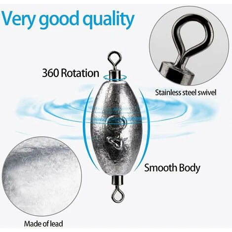 Héloise Plomb De Pêche Avec Émerillons, Plombs De Pêche, Plomb Sinkers De Pêche, Poids De Pêche En Mer Pour à La Truite, Perche, Brochet, Lestes Et Plombs Pour Pêche 4 Héloise Plomb De Pêche Avec Émerillons, Plombs De Pêche, Plomb Sinkers De Pêche, Poids De Pêche En Mer Pour à La Truite, Perche, Brochet, Lestes Et Plombs Pour Pêche – Image 4