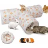 Tunnels Et Tubes De Lapin Pliable à 3 Voies Carottes Cachette De Lapin Petit Animal Activité Tunnel Jouets Pour Lapin Nain Cochon D'Inde Furet Avec Balle