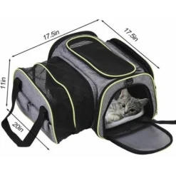 Sac Transport Chat Chien, Sac De Transport Extensible Pour Chat Chien Et Autres Animaux De Compagnie, Souple Et Pliable Avec Tapis En Laine Pour Voyage En Avion/Voiture/Train 44.54028 Cm -Amis Poils Soldes Boutique 72307731 3