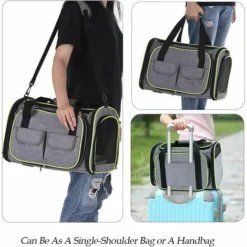 Sac Transport Chat Chien, Sac De Transport Extensible Pour Chat Chien Et Autres Animaux De Compagnie, Souple Et Pliable Avec Tapis En Laine Pour Voyage En Avion/Voiture/Train 44.54028 Cm -Amis Poils Soldes Boutique 72307731 5