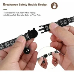 GP Airtag Apple Air Tag Collier Pour Chat Avec Boucle De Sécurité Et Cloche, Collier Réfléchissant Pour Chat De 1 Cm De Large Avec Support Airtag Pour Chats, Chiots, Chatons (noir) -Amis Poils Soldes Boutique 75117431 4